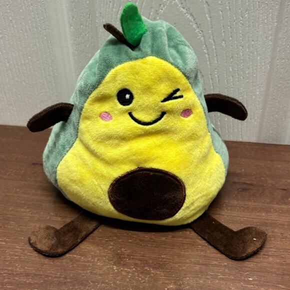 Reversible Avocado Plush Happy Winking & Frowning Sad Mad Stuffed Animal - Picture 1 of 5
